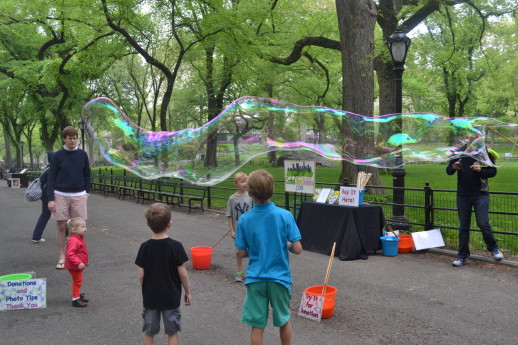 Bubble Man in Central park 