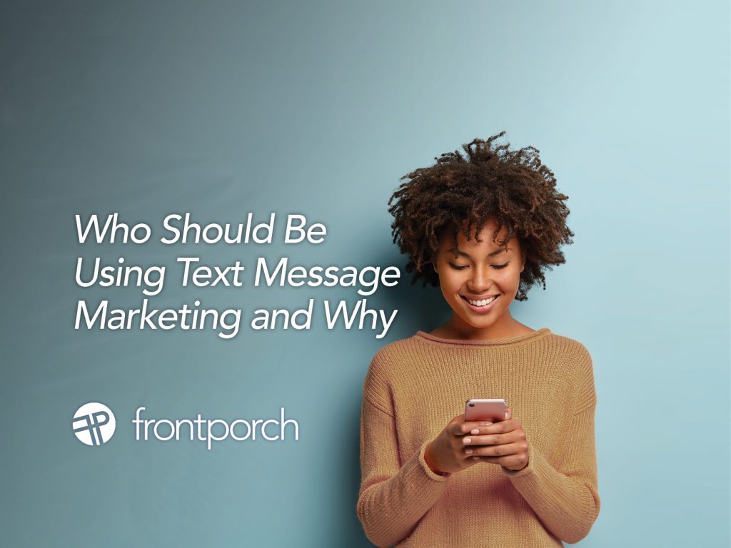 Woman Using Text Message Marketing